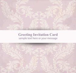 Greeting card with classic luxury ornament. Vector decor backgrounds