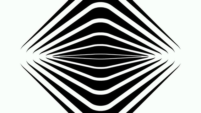 Abstract CGI motion graphics and animated background with white and black rounded figures.