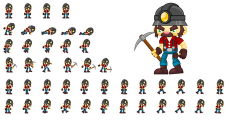 Miner Animated Game Character