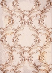 Baroque pattern background Vector. Vintage ornament decor textures