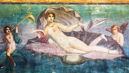 Mars fresco in Pompeii House Italy - obrazy, fototapety, plakaty