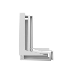 Letter L, Abstract fragmented geometric font. 3D Rendering