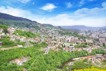 Beautiful view of the city of Sarajevo, Bosnia and Herzegovina