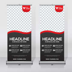 Roll up sale banner design template, abstract background, pull up design, modern x-banner, rectangle size.