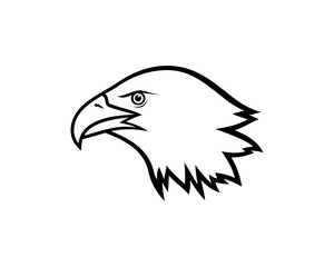 Simple Line Art Bird Eagle Head Illustration Vector Logo Animal