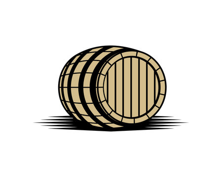Barrel Illustration Hand Drawing Logo Vector