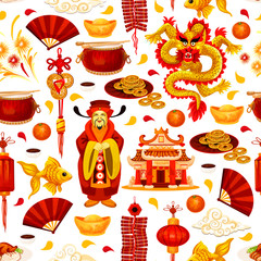 Chinese New Year seamless pattern background
