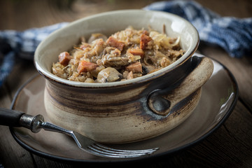 Traditional polish sauerkraut (bigos).