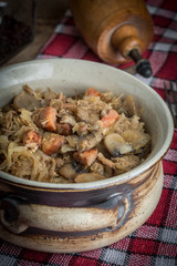 Traditional polish sauerkraut (bigos).
