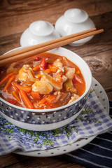 Chinese chicken with vegetables.