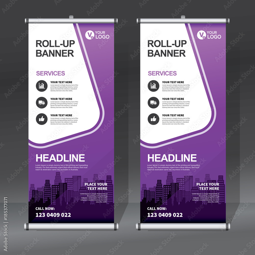 Wall mural roll up sale banner design template, abstract background, pull up design, modern x-banner, rectangle