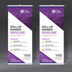 Roll up sale banner design template, abstract background, pull up design, modern x-banner, rectangle size.