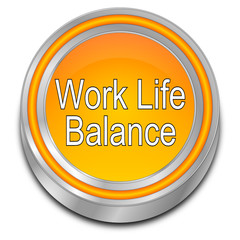 Work Life Balance button - 3D illustration