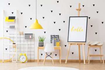 White and yellow playing room