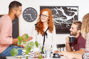 Colleagues having fun