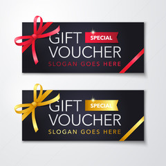 Vector illustration, gift voucher template with clean and modern premium pattern