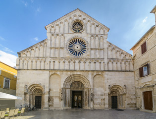 Cathedral St Anastasia Front view in the city of Zadar, Croatia