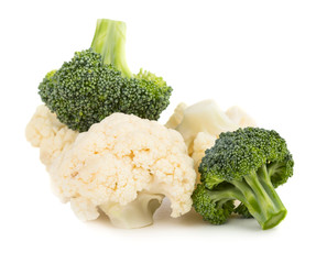 Organic broccoli and cauliflower