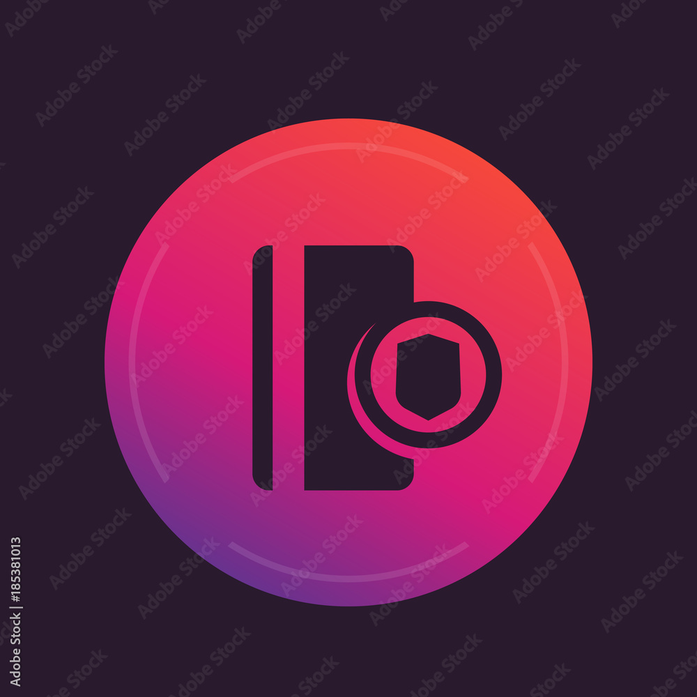 Poster secure payment icon with credit card and shield