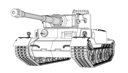 Blueprint of realistic tank