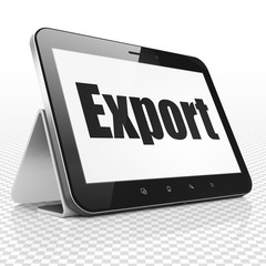 Finance concept: Tablet Computer with Export on display