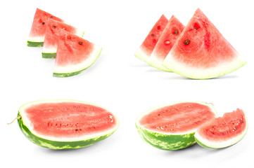 Collage of Watermelon on a isolated white background