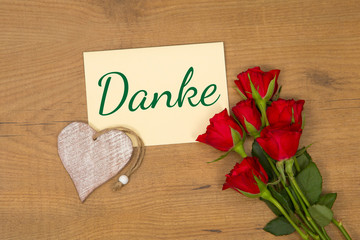 Rosen und Karte: Danke!