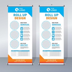 Roll up sale banner design template, abstract background, pull up design, modern x-banner, rectangle size.