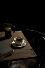 Obraz na płótnie Canvas Coffee cup on table in cafe