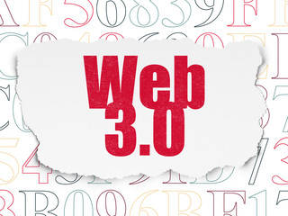 Web design concept: Web 3.0 on Torn Paper background