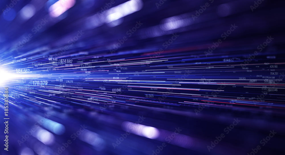 Poster Transfer and storage of data sets/Data transmission channel. Motion of digital data flow. Transferring of big data