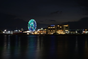 福岡西地区海岸風景の夜景