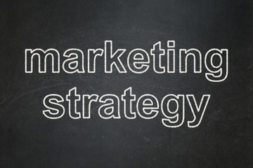 Obraz premium Advertising concept: Marketing Strategy on chalkboard background