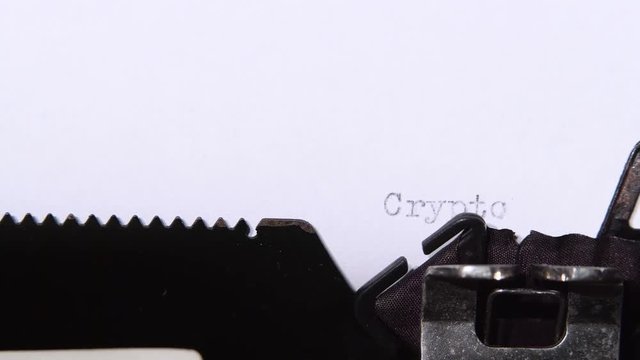 Word is cryptomining farm a piece of paper. Close up