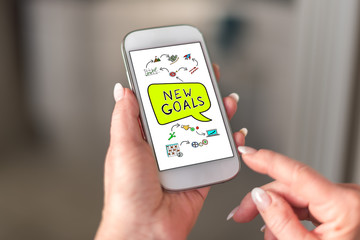 New goals concept on a smartphone