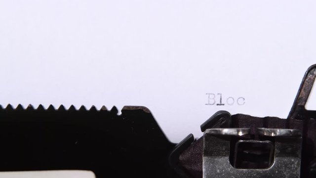 Word is blockchain a piece of paper. Close up