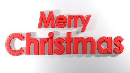 Merry Christmas red write - 3D rendering