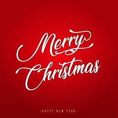 Merry Christmas Lettering Greeting Card
