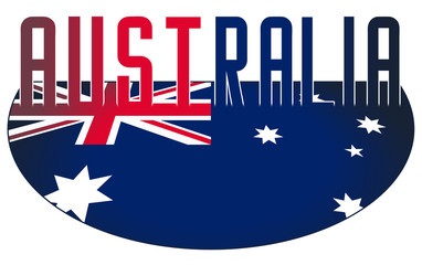 Illustration logo flag of Australia official symbols isolated