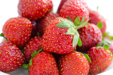 fresh strawberries, macro