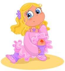 Cute ballerina dancer failure vector