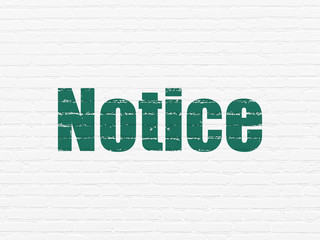 Obraz premium Law concept: Notice on wall background