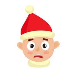 Little boy surprased face expression isolated on white background.