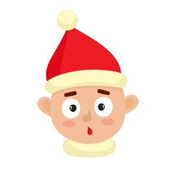 Little boy surprased face expression isolated on white background.