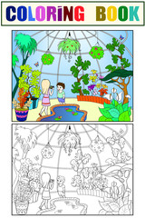 Botanical garden cartoon vector illustration