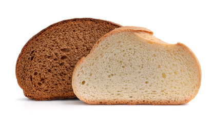 Slices of rye and wheat bread