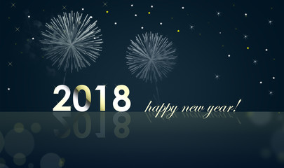Fototapeta na wymiar Neujahrs Karte zu verschenken 2018 blau