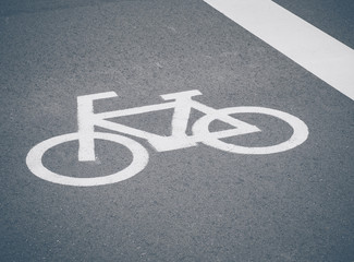 Obraz premium Close up of Bike lane, Road for bicycles
