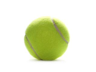 New tennis ball isolated on white background