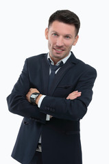 close up of a smiling businessman